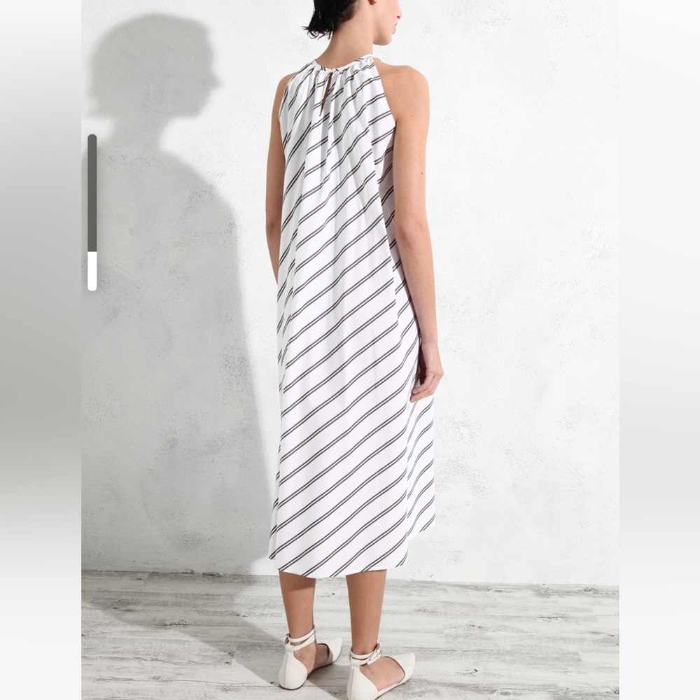 SOLD! $895 Retail MAXMARA label-cut Vischio Bias-Stripe Dress Size: IT42 US6/8 - Picture 13 of 16